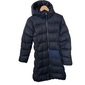 Patagonia Downtown Parka Puffer Jacket Hooded Insulated Zip Up Duck Down Navy XS